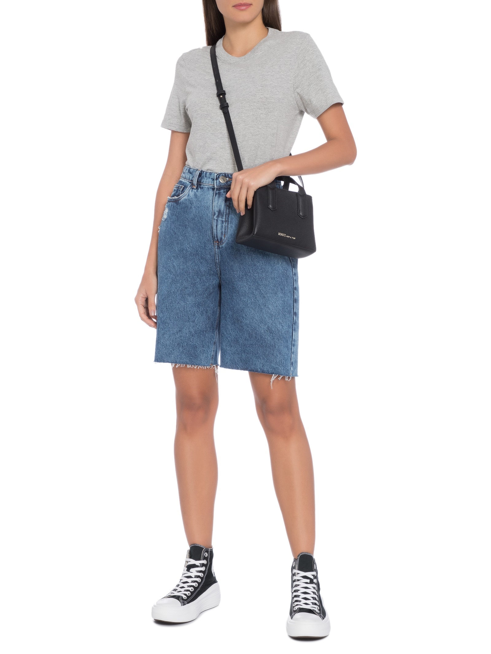 Blusa Feminina Lisa Manga Curta Cinza Hering