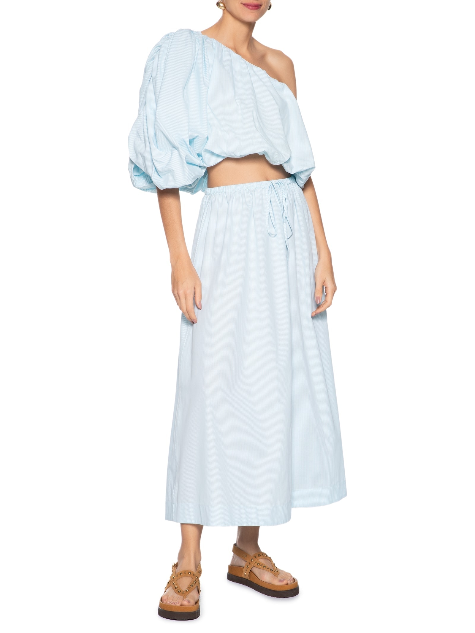 Blusa Feminina Listra Azul Farm