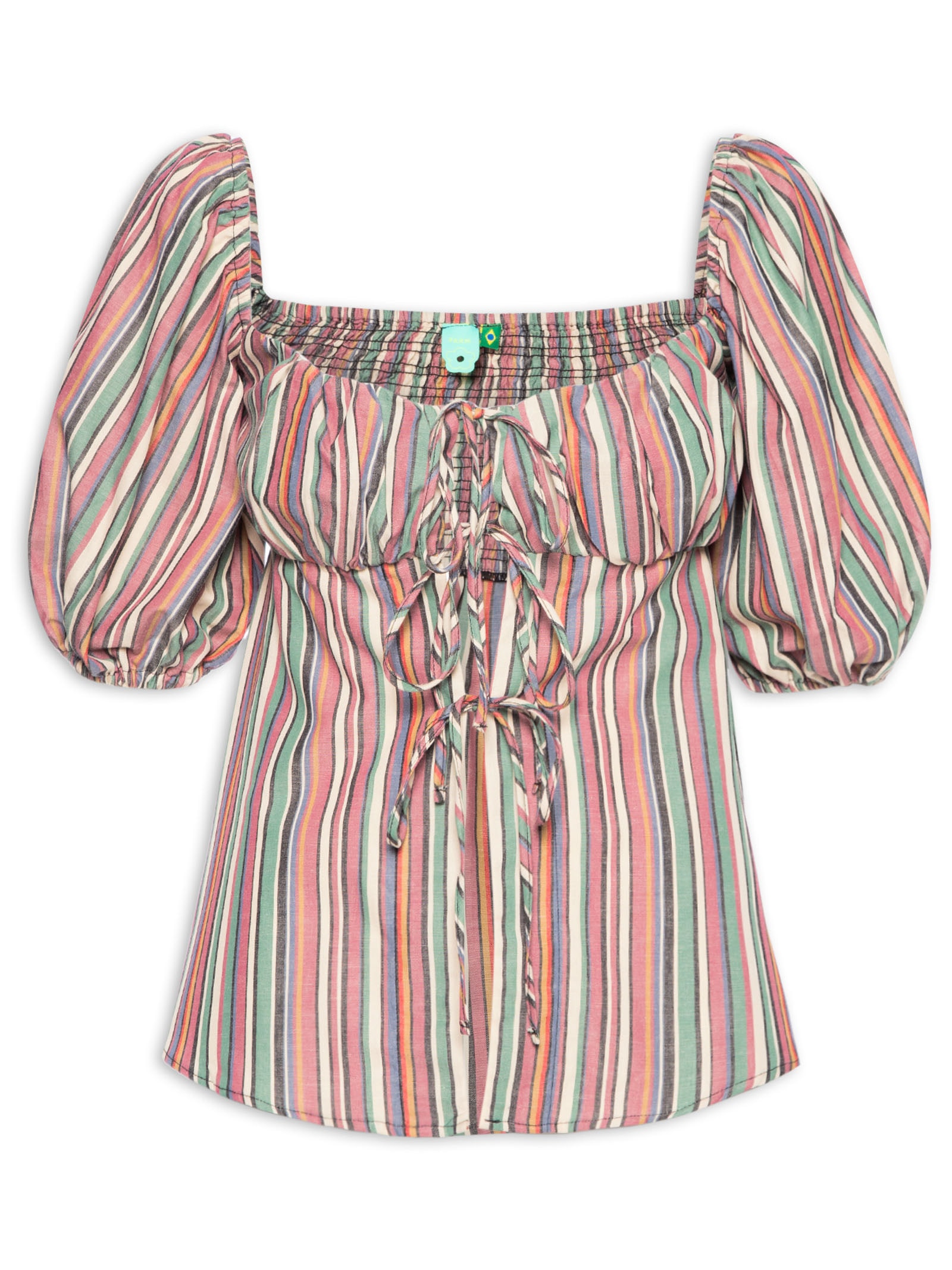 Blusa Feminina Listra Pipa Rosa Farm