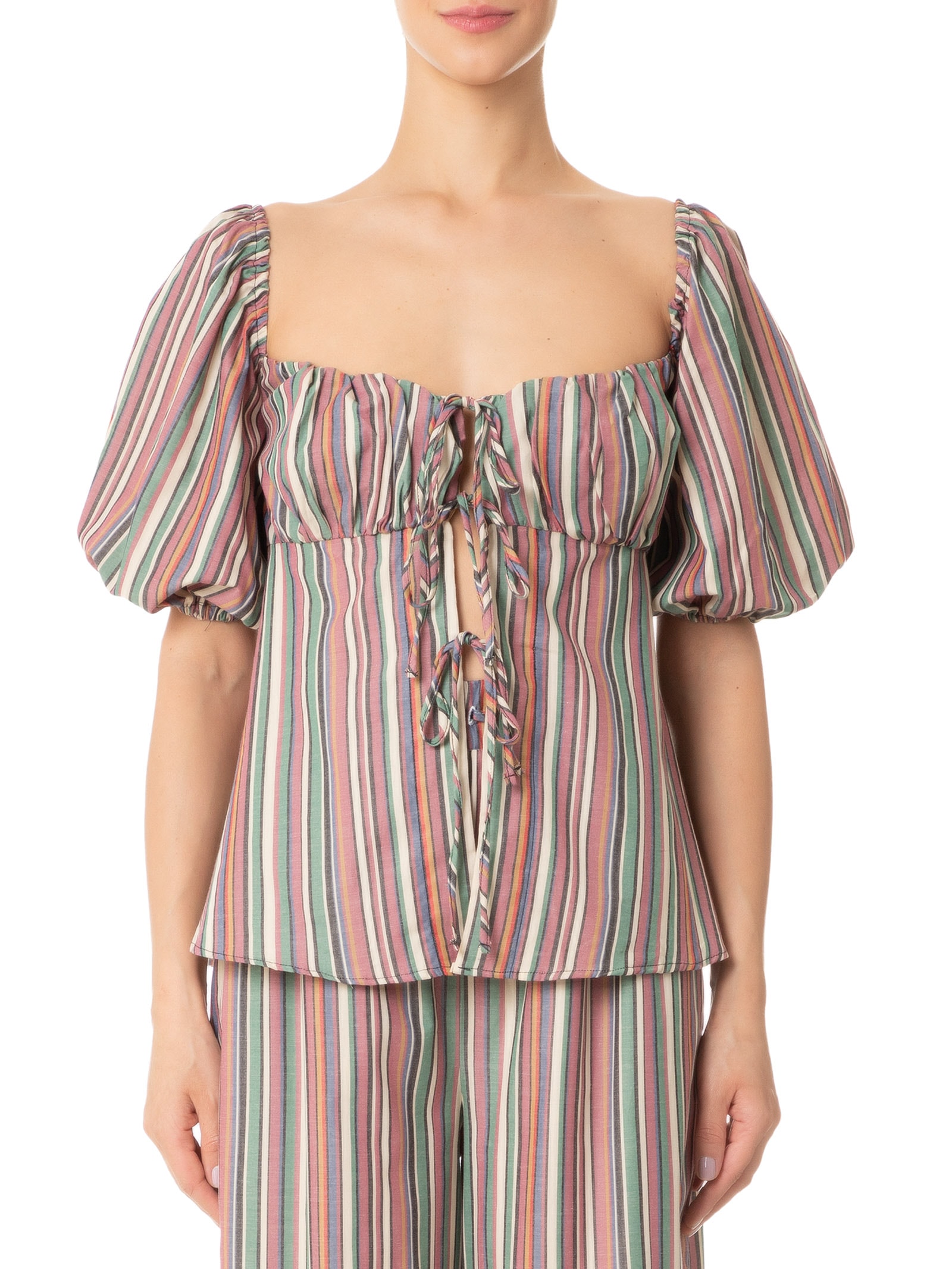 Blusa Feminina Listra Pipa Rosa Farm