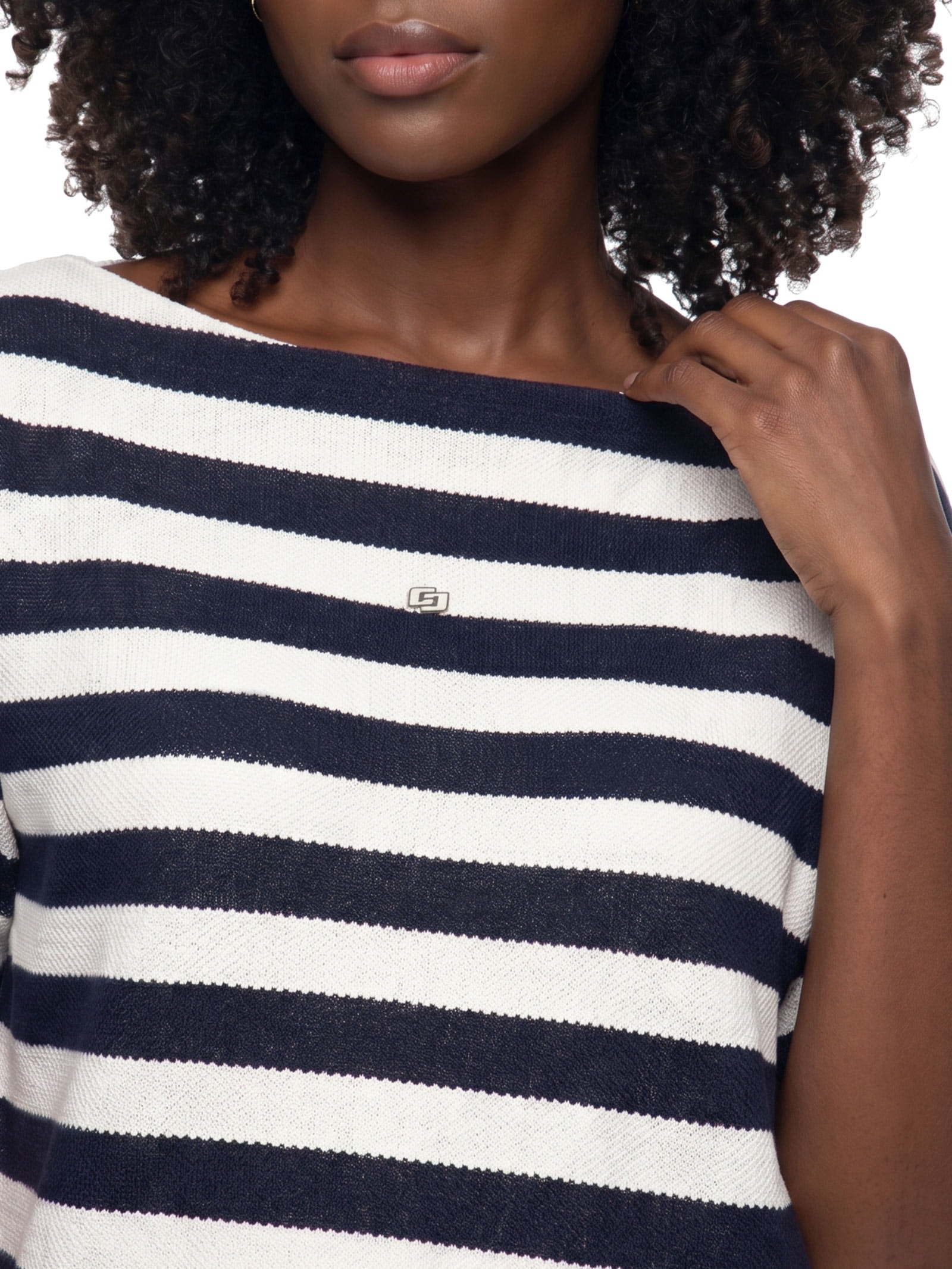Blusa Feminina Listrada Azul Colcci