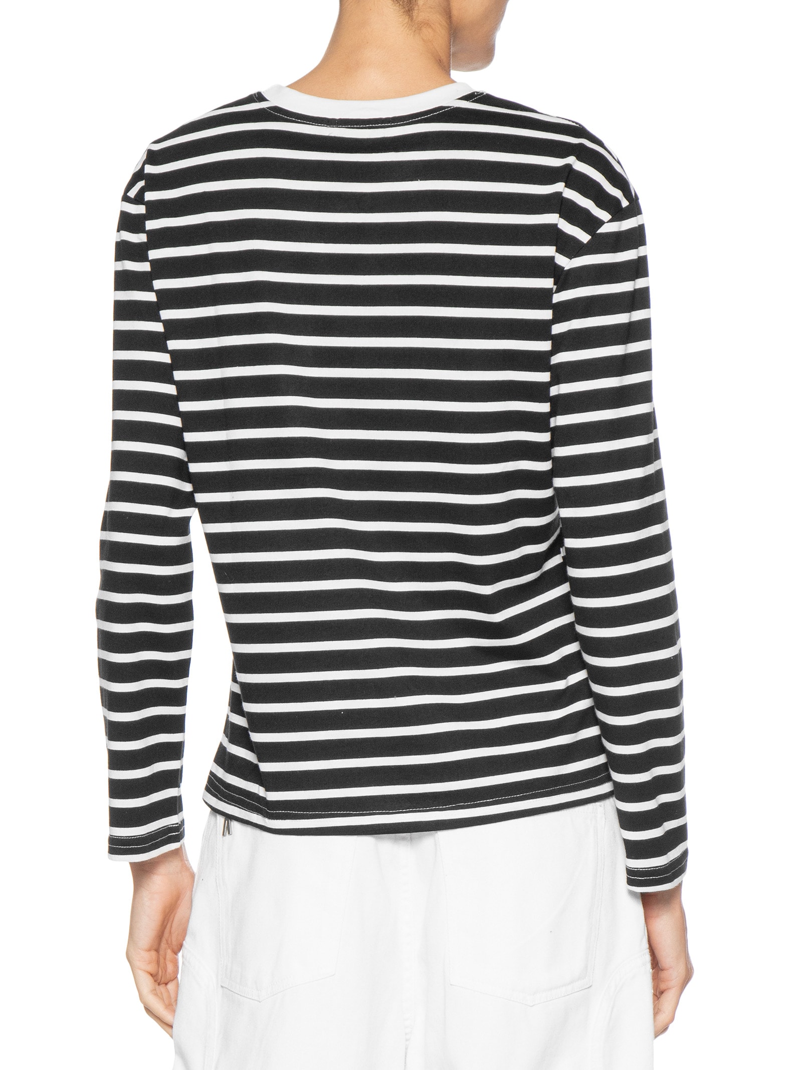 Blusa Feminina Listrada Manga Longa Preto Basiq