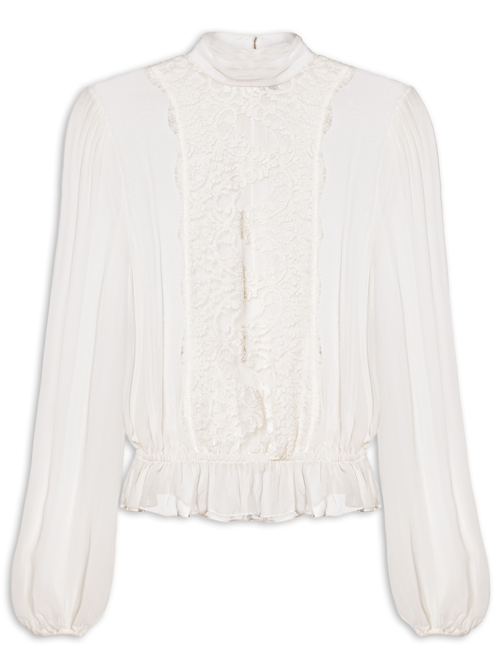 Blusa Feminina Liva Com Renda Branco Animale