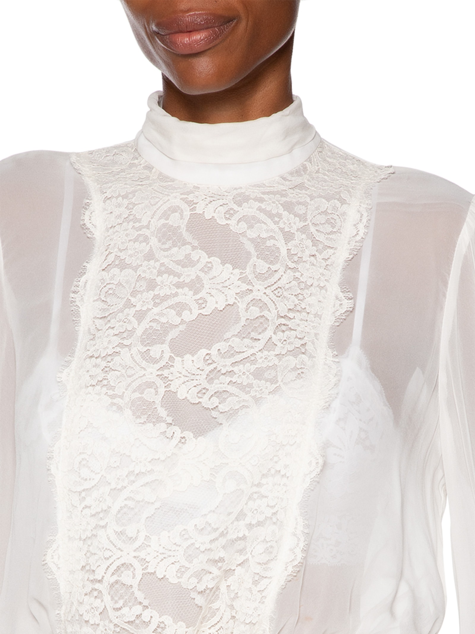 Blusa Feminina Liva Com Renda Branco Animale