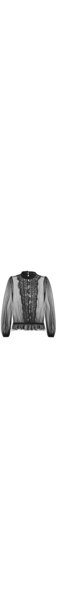 Blusa Feminina Livia Com Renda - Preto