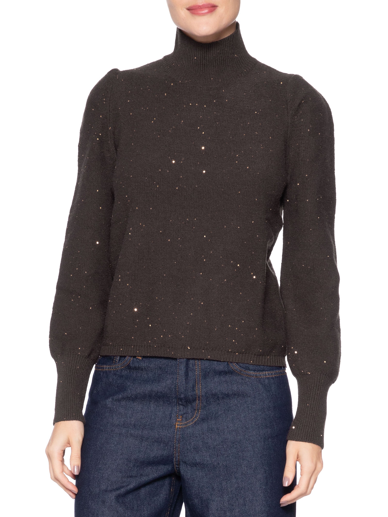 Blusa Feminina Luna Bufante Marrom Le Lis