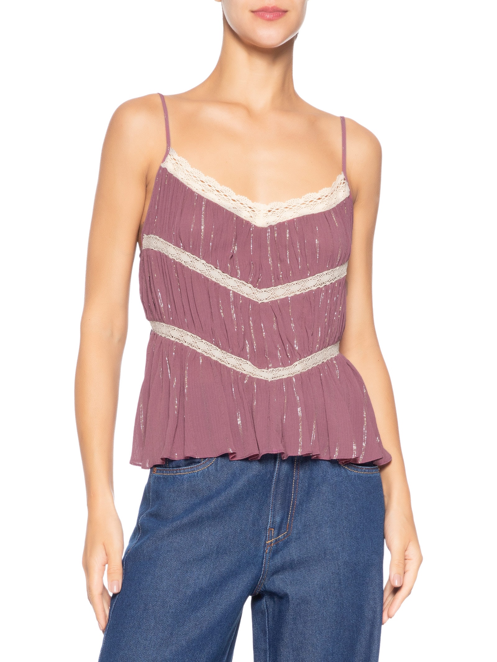Blusa Feminina Lurex com Entremeios – Vermelho Dress To
