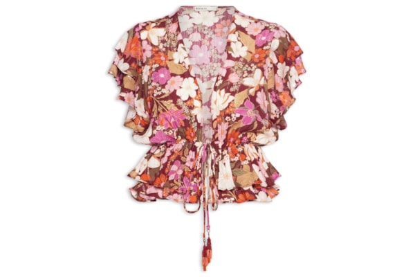 Blusa Feminina Lurex Estampa Jasmin Solar - Rosa