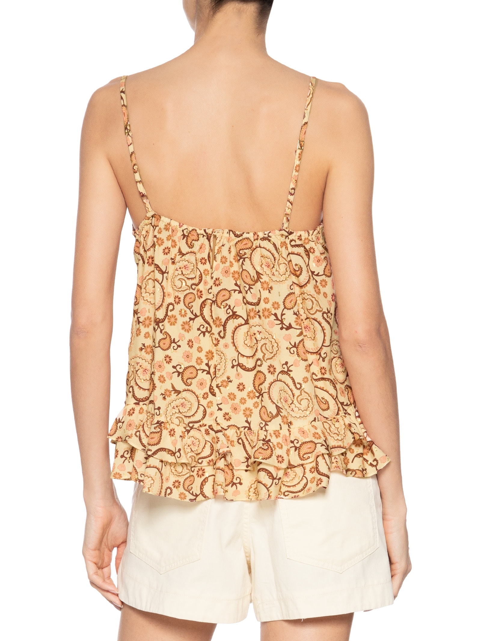 Blusa Feminina Lurex Estampa Suspiro Bege Dress To