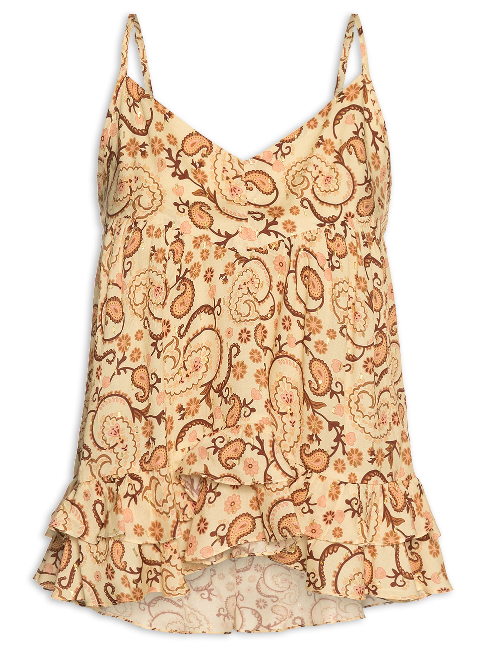 Blusa Feminina Lurex Estampa Suspiro Bege Dress To