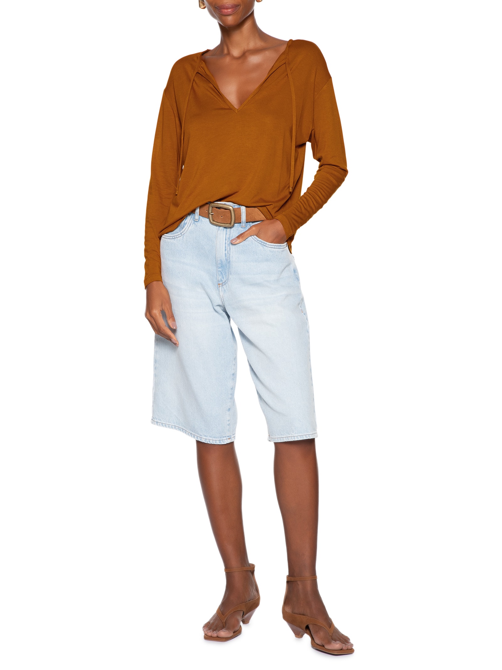 Blusa Feminina Malha Boho Amarelo Animale