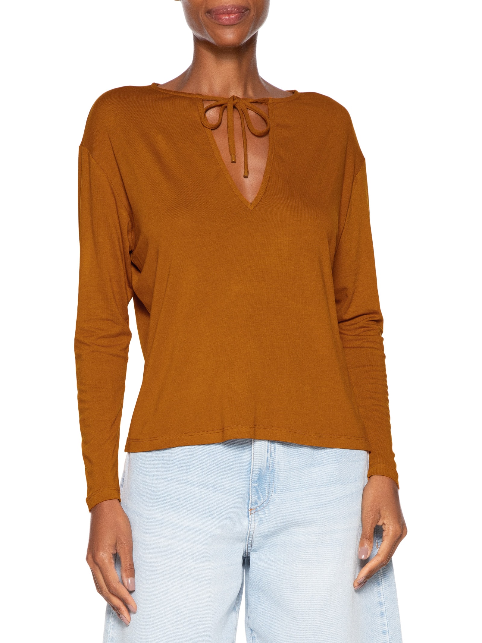 Blusa Feminina Malha Boho Amarelo Animale