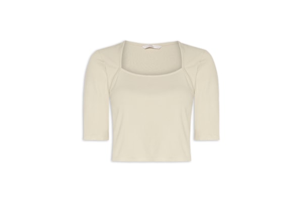 Blusa Feminina Malha Canelada Boulevard - Bege