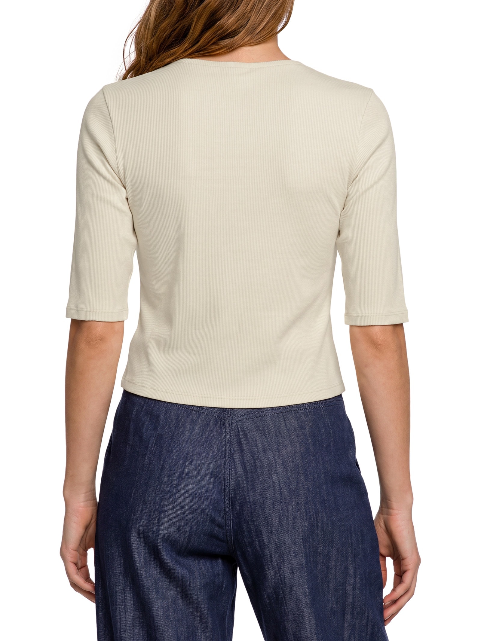 Blusa Feminina Malha Canelada Boulevard Bege Lez A Lez
