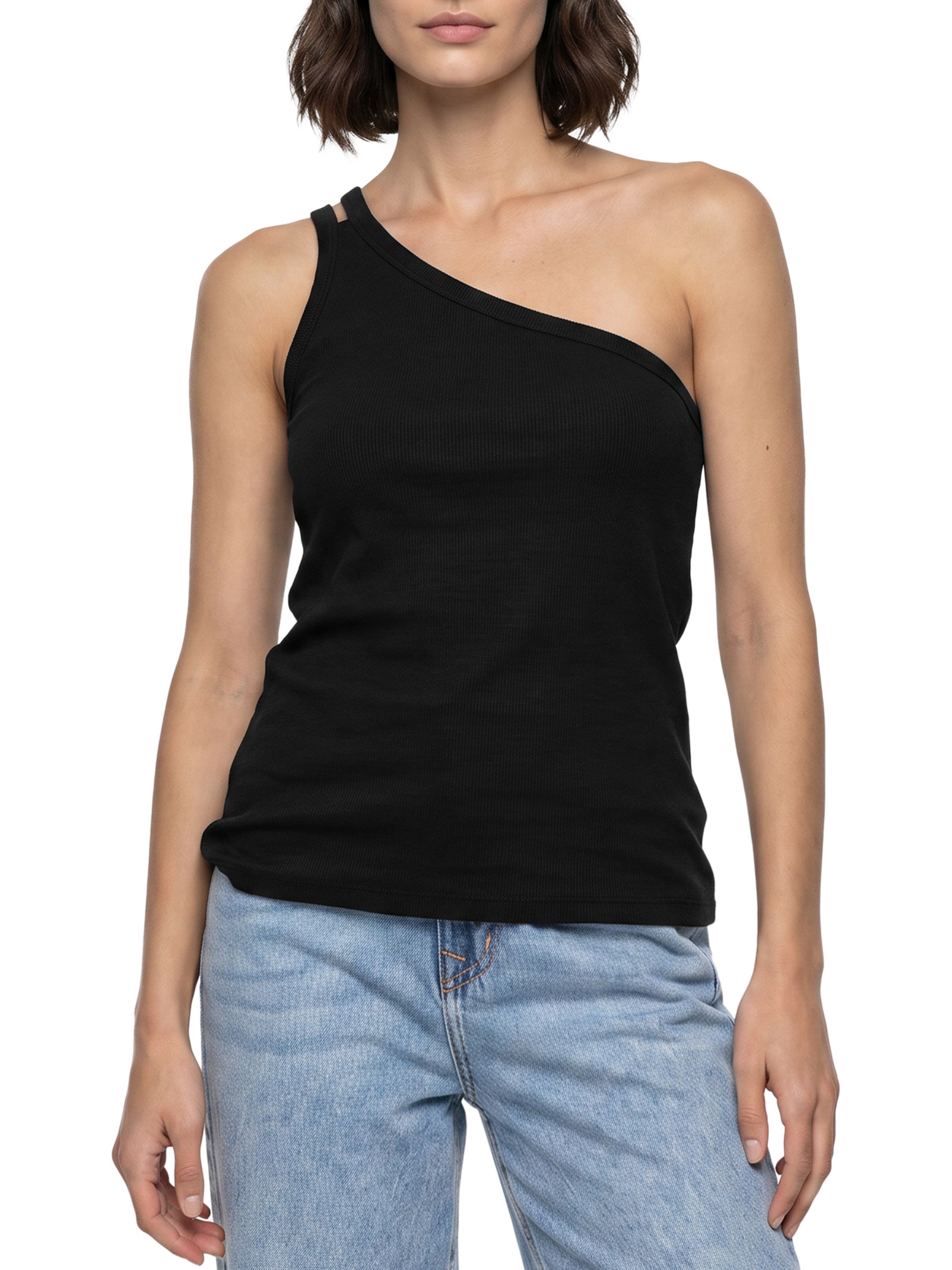 Blusa Feminina Malha Canelada Boulevard Preto Lez A Lez
