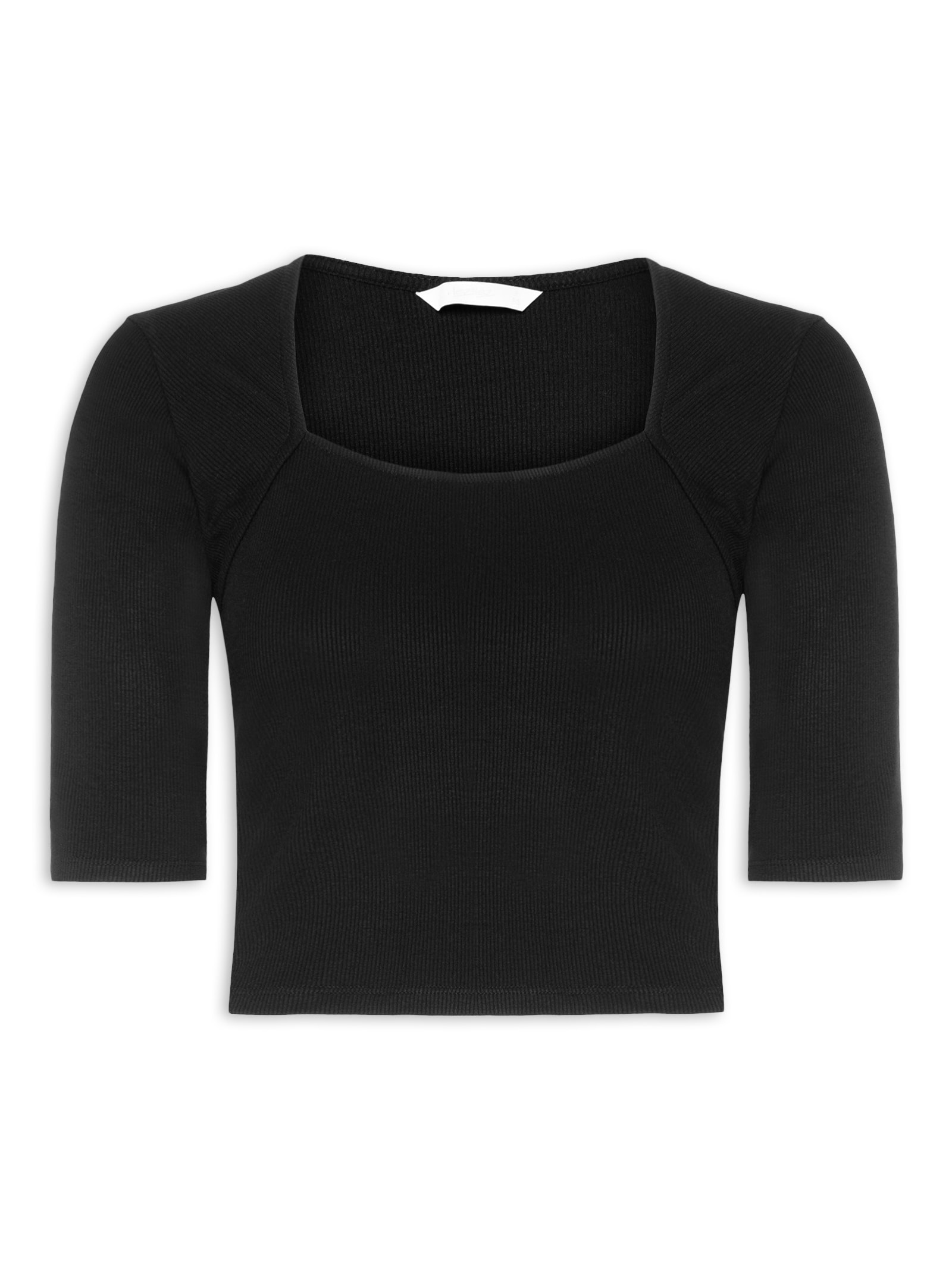 Blusa Feminina Malha Canelada Boulevard Preto Lez A Lez