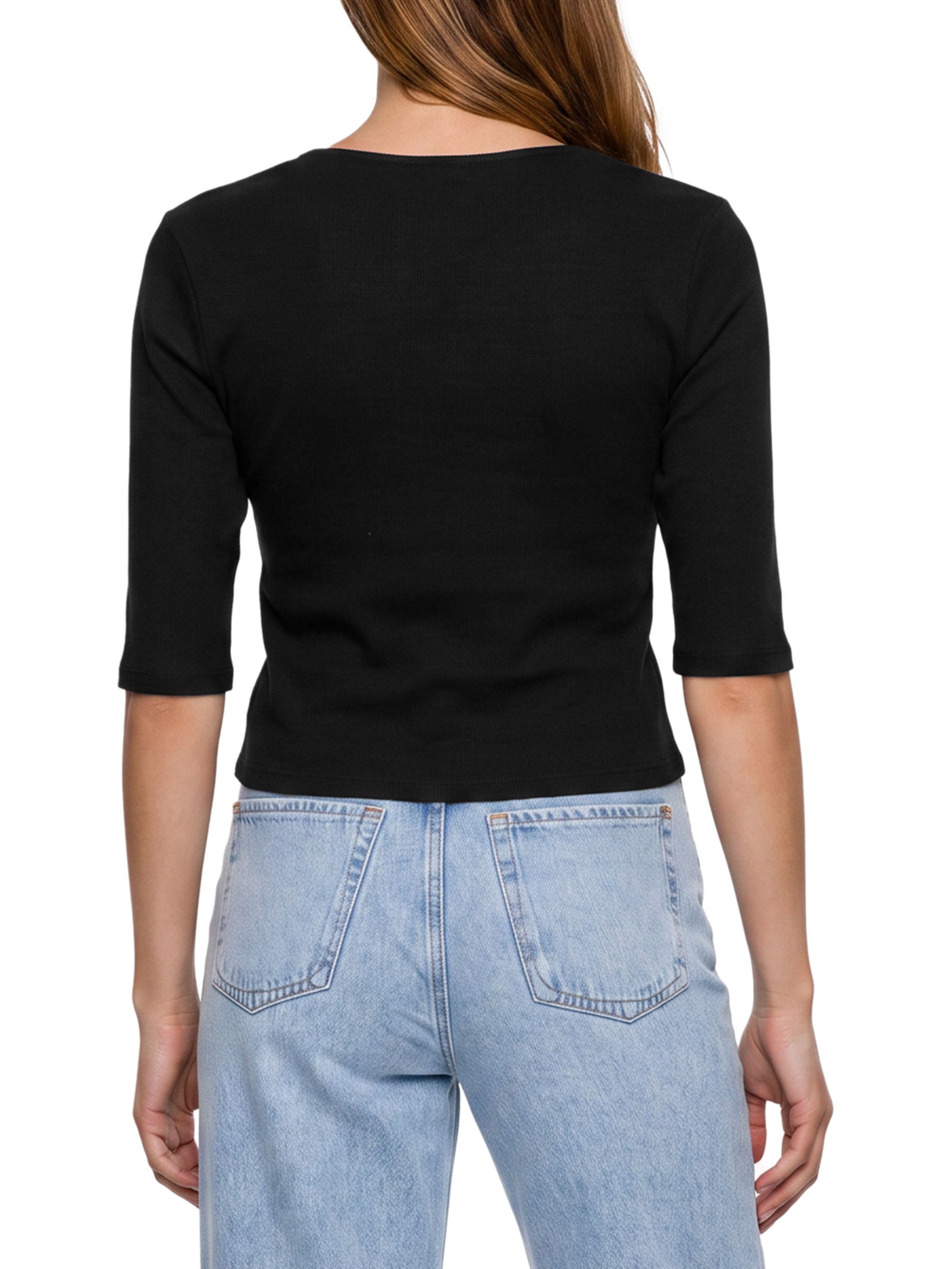 Blusa Feminina Malha Canelada Boulevard Preto Lez A Lez