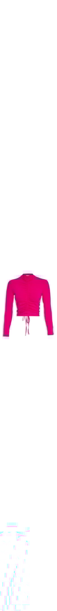 Blusa Feminina Malha Canelada Manga Comprida Com Ajuste - Rosa