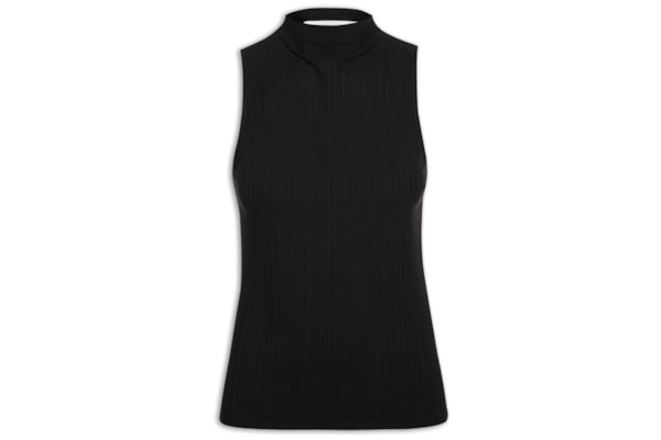 Blusa Feminina Malha Canelada Stripe - Preto