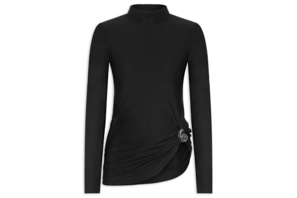 Blusa Feminina Malha Clear High - Preto