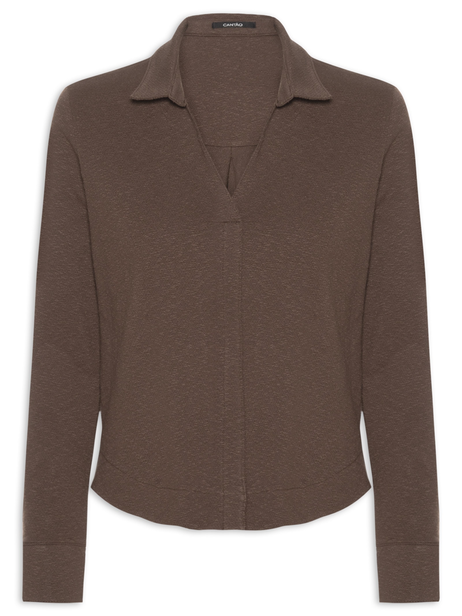 Blusa Feminina Malha Crepe Flamê Marrom Cantão