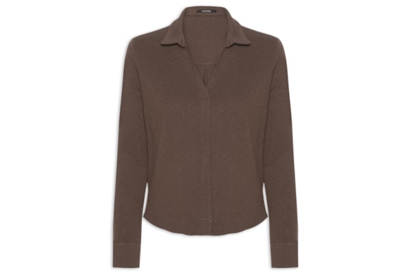 Blusa Feminina Malha Crepe Flamê - Marrom