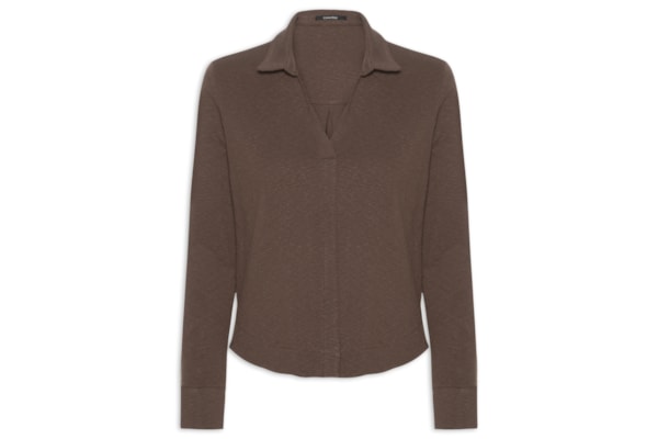 Blusa Feminina Malha Crepe Flamê - Marrom