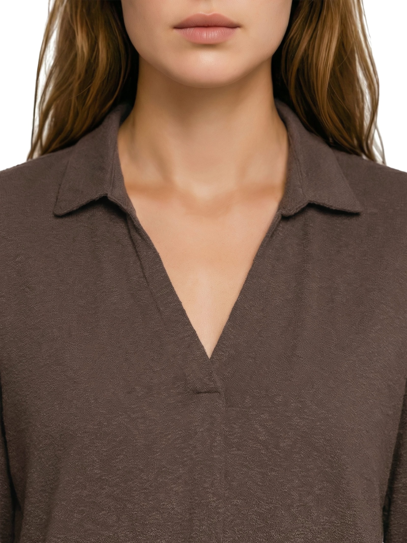 Blusa Feminina Malha Crepe Flamê Marrom Cantão