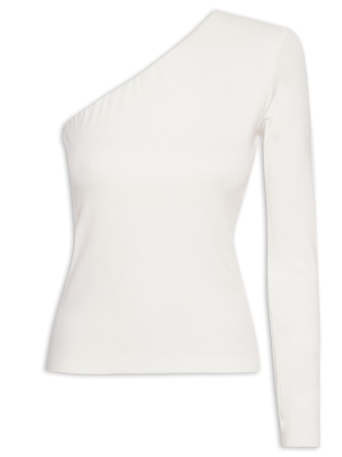 Blusa Feminina Malha Crepe Ombro Só – Branco