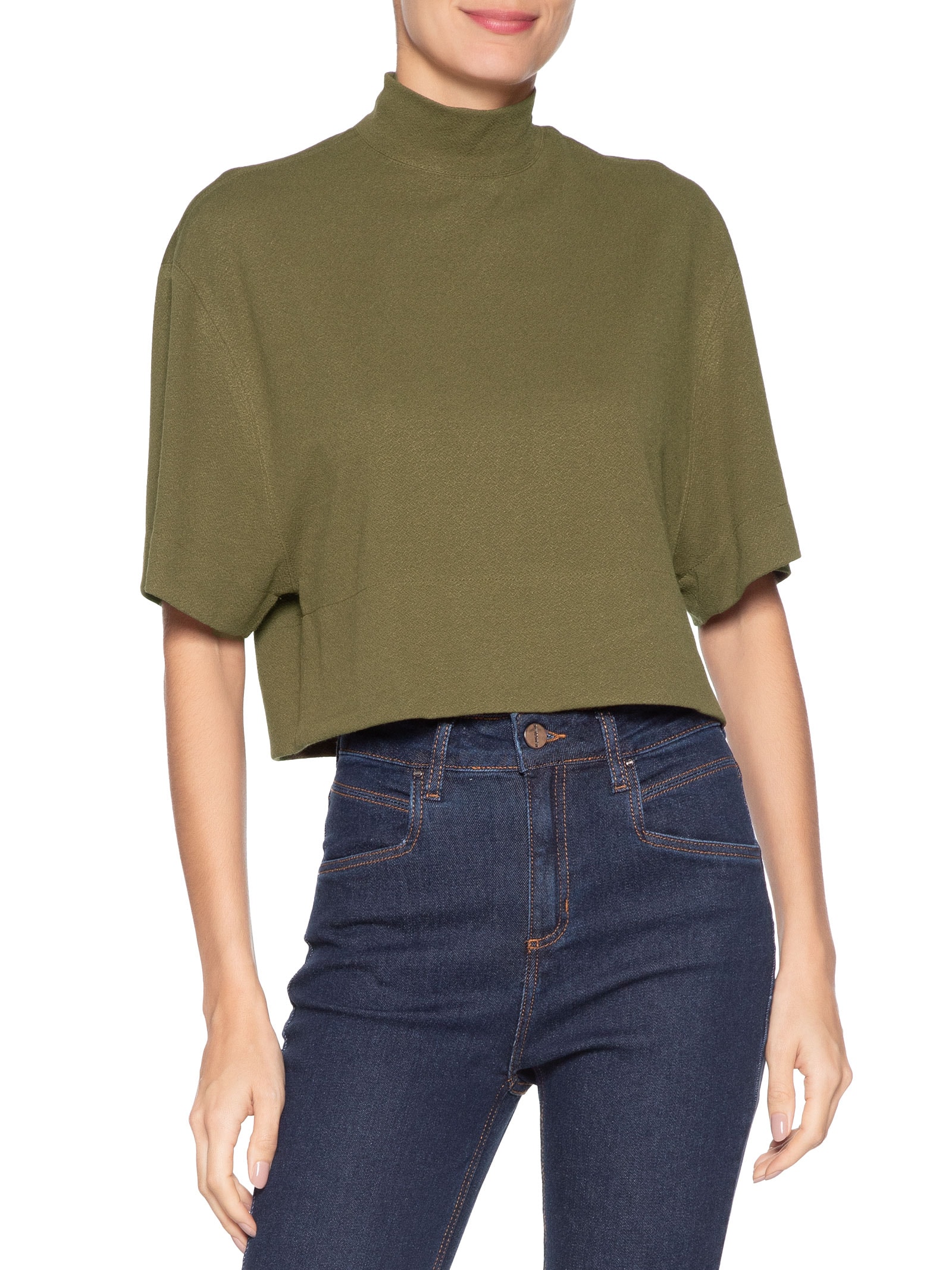 Blusa Feminina Malha Crepe Verde Animale