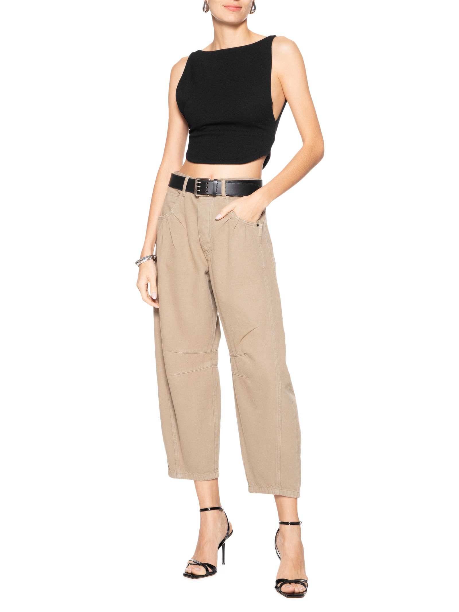 Blusa Feminina Malha Cropped Preto Animale