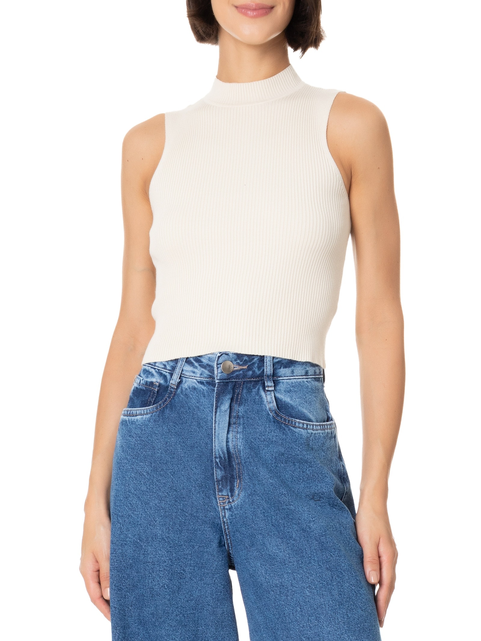 Blusa Feminina Malha de Tricot Off White Lez A Lez