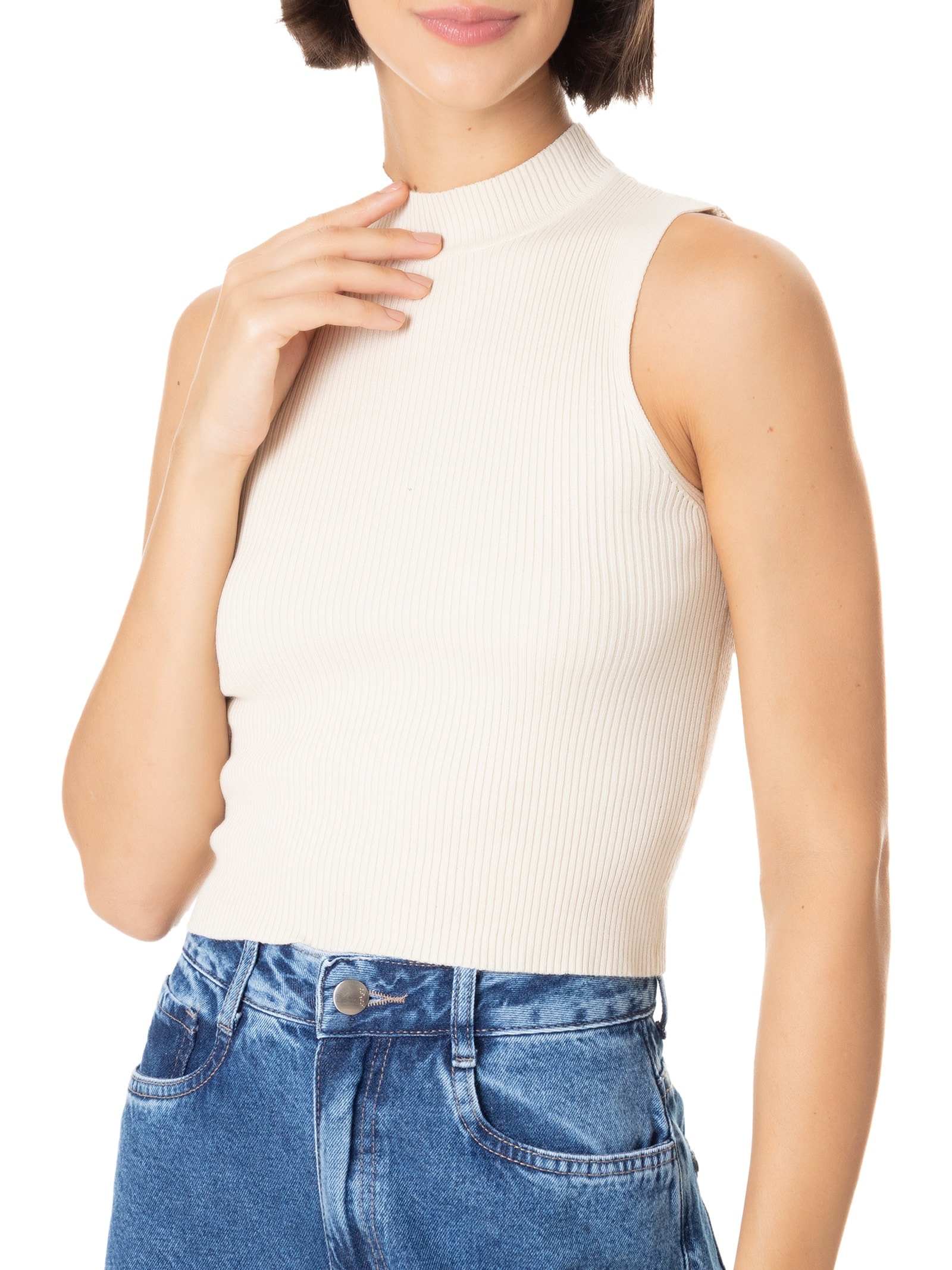 Blusa Feminina Malha de Tricot Off White Lez A Lez