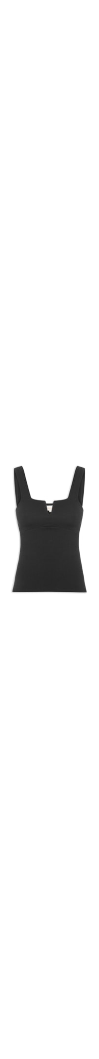 Blusa Feminina Malha Detalhe V - Preto