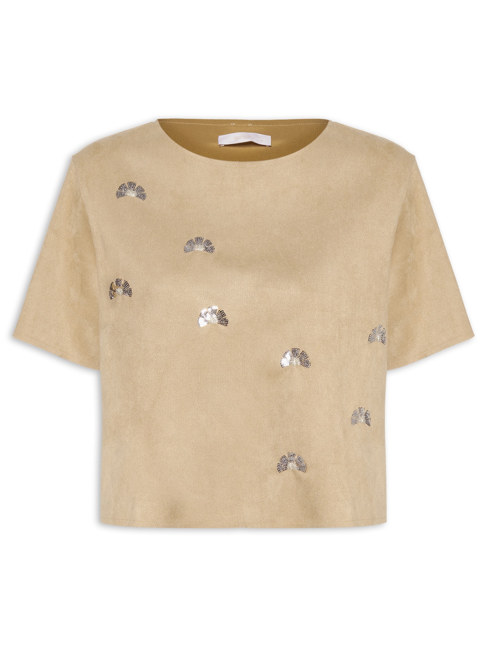 Blusa Feminina Malha Fit Suede Bege Lez A Lez