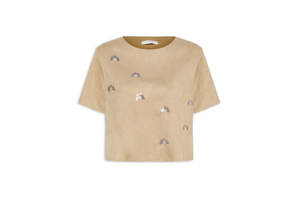 Blusa Feminina Malha Fit Suede - Bege