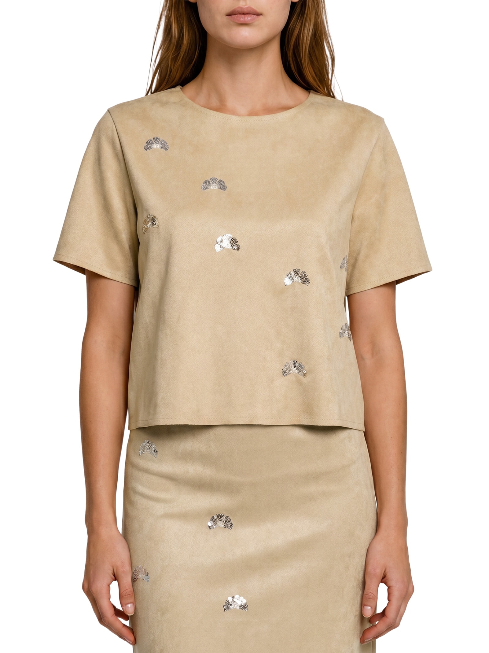 Blusa Feminina Malha Fit Suede Bege Lez A Lez