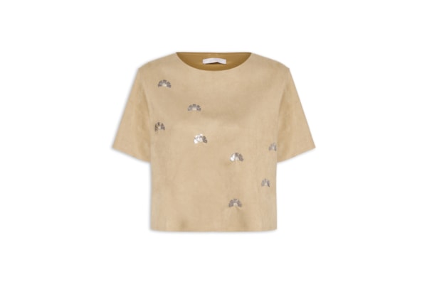 Blusa Feminina Malha Fit Suede - Bege