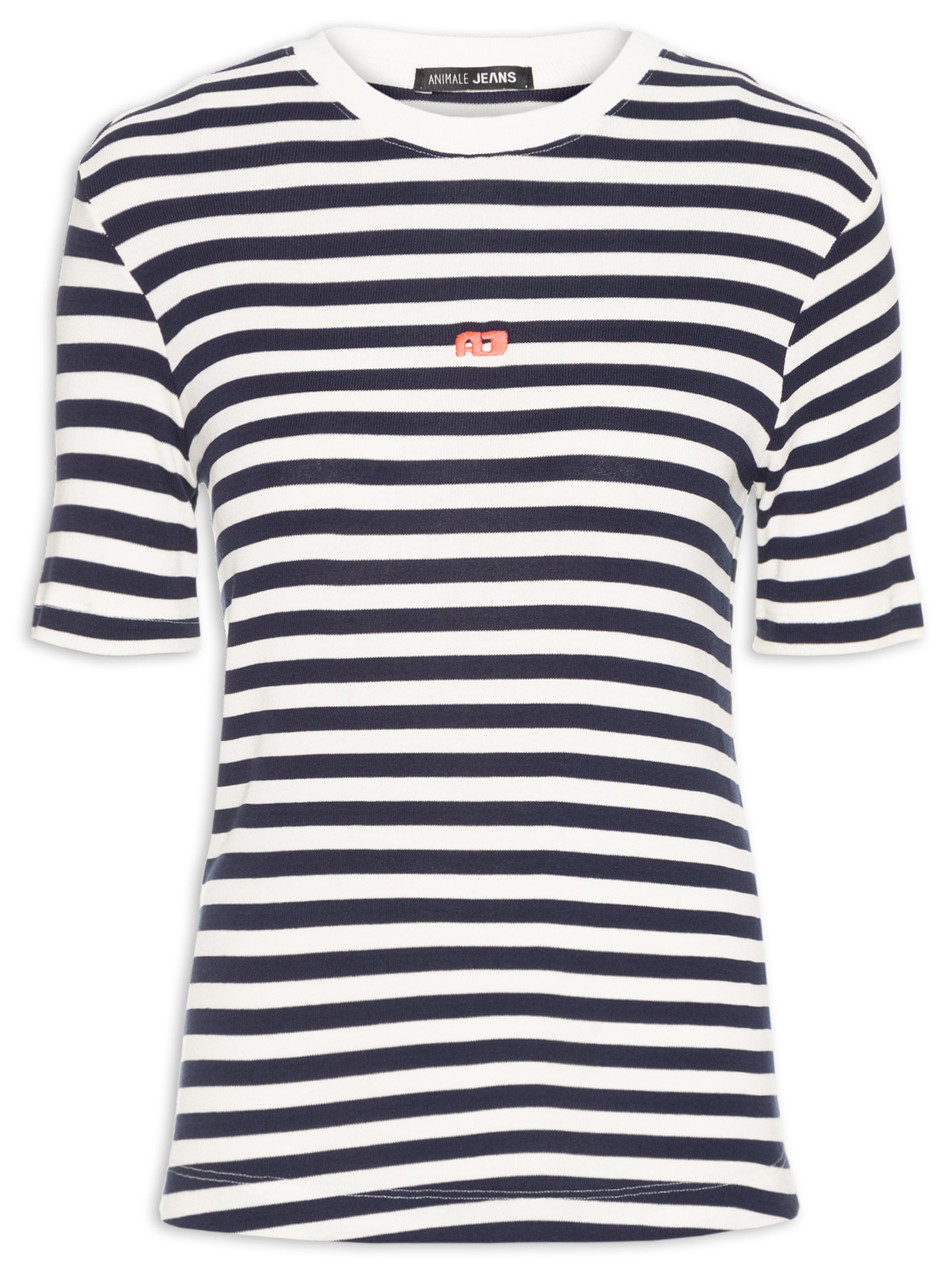  Blusa Feminina Malha Listrada Azul Animale Jeans