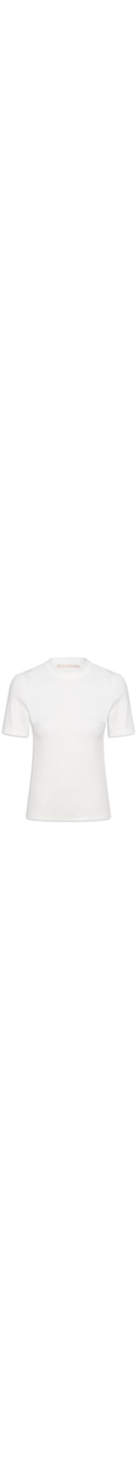 Blusa Feminina Malha Manga Curta Canelado - Off White
