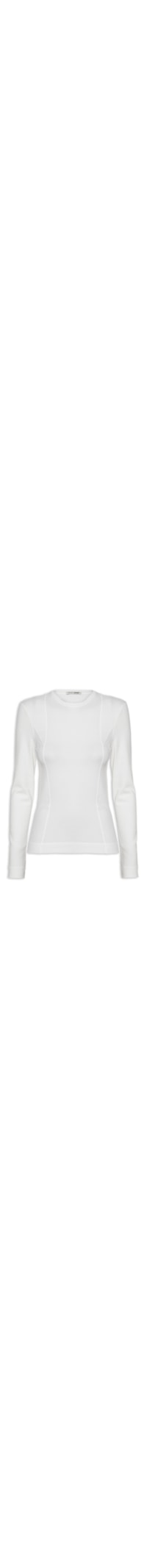 Blusa Feminina Malha Ml Recortes Ribana - Branco