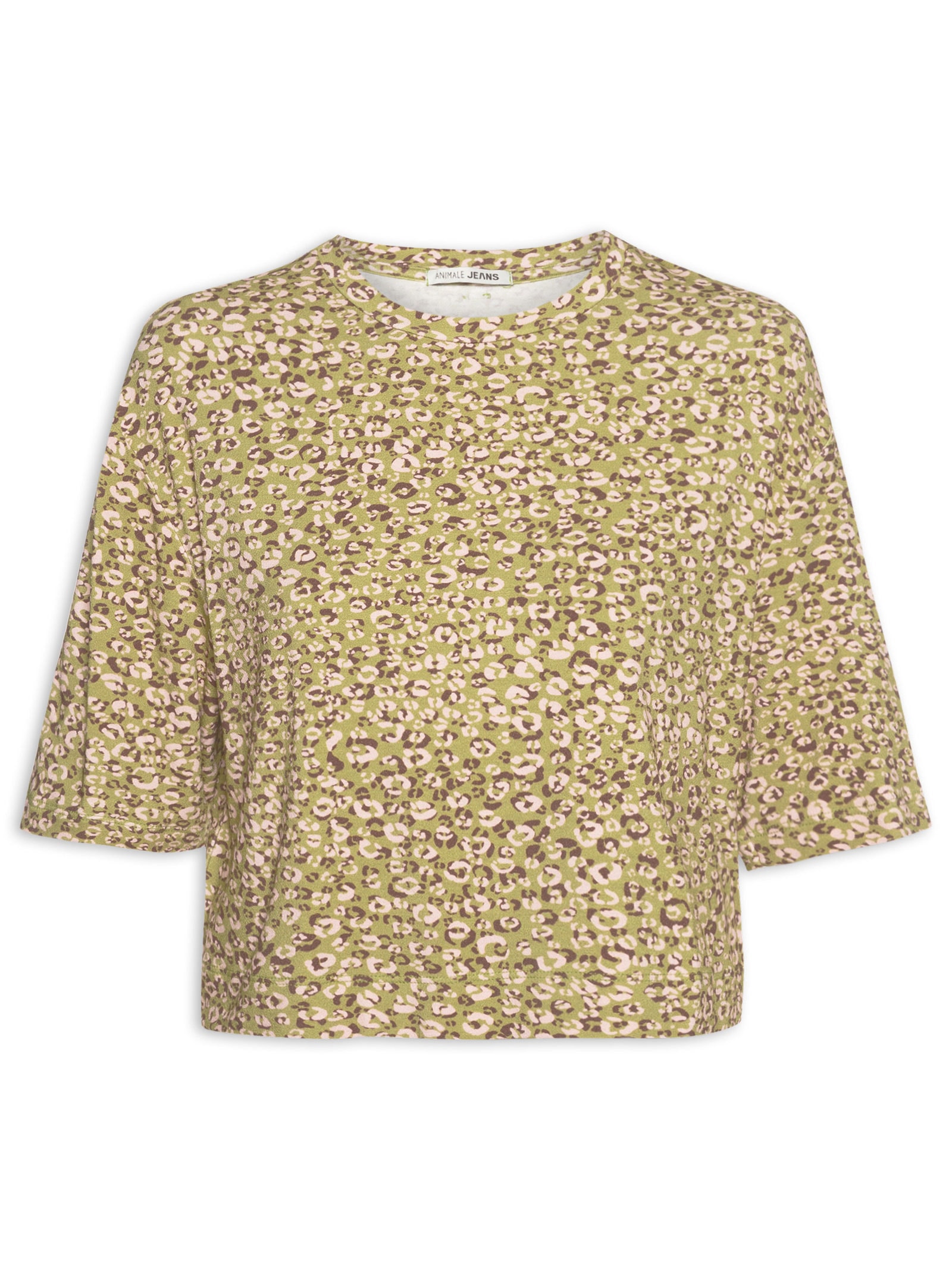  Blusa Feminina Malha Onça Duo Oasis E Mink Verde Animale Jeans