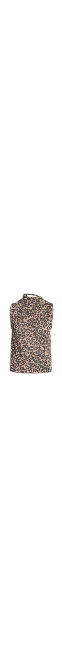 Blusa Feminina Malha Pregas Onça Camel - Animal Print
