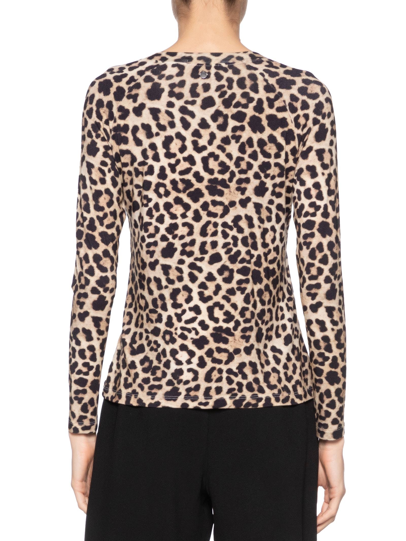Blusa Feminina Malha Raglan Botões Estampada Animal Print Animale Jeans