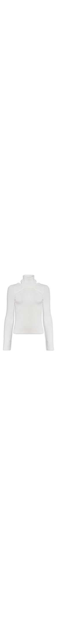 Blusa Feminina Malha Sobreposição - Off White