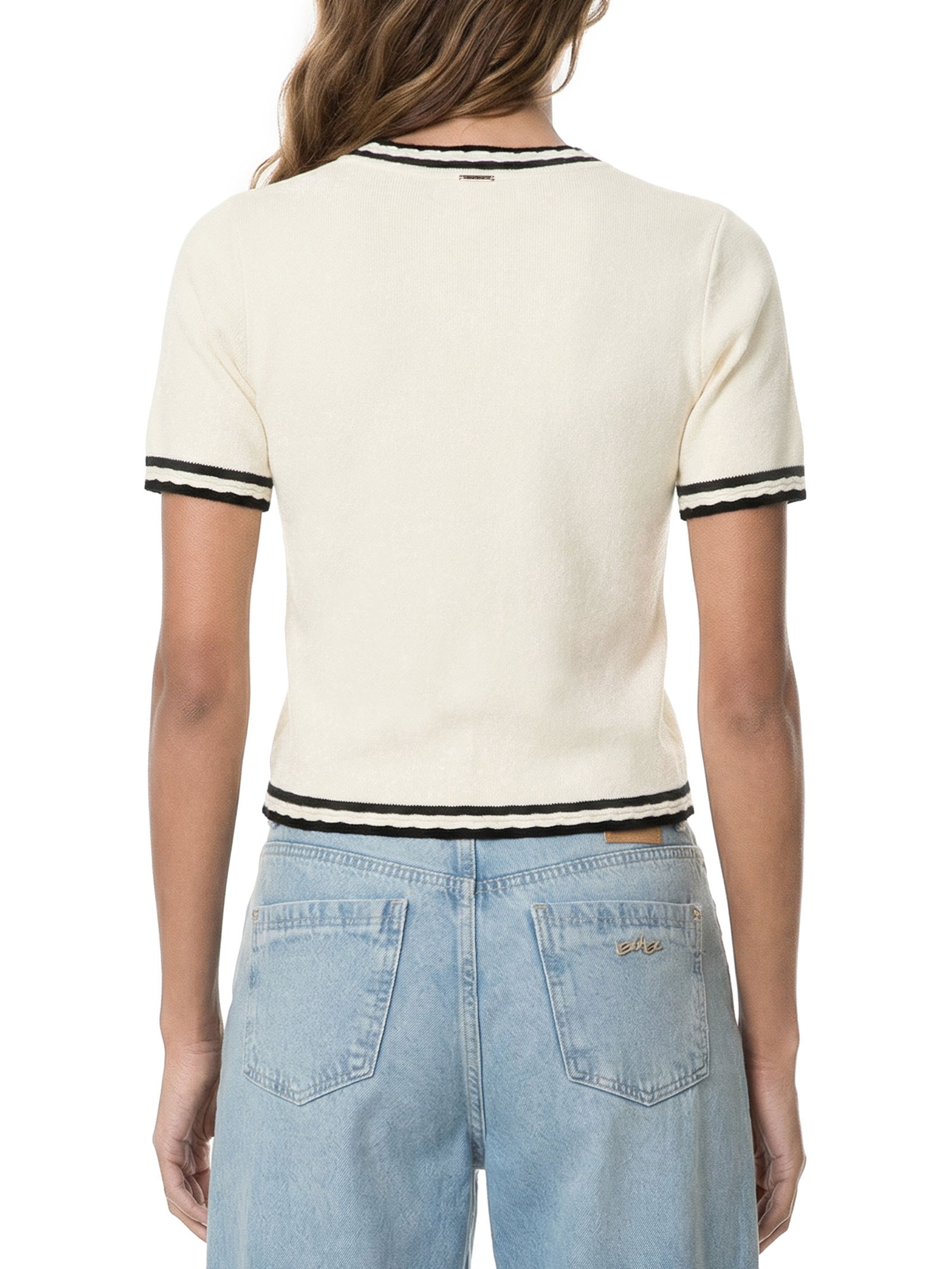 Blusa Feminina Malha Tricot Branco Lez A Lez