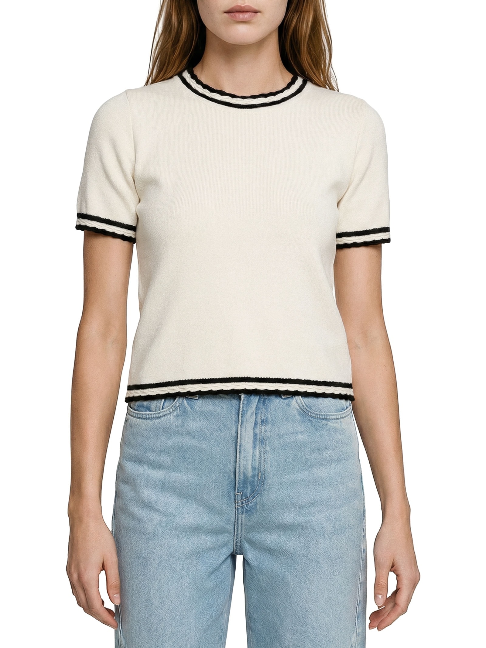 Blusa Feminina Malha Tricot Branco Lez A Lez