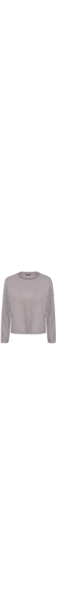 Blusa Feminina Malha Tricot Manga Longa - Cinza