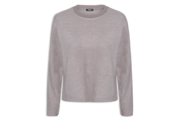 Blusa Feminina Malha Tricot Manga Longa – Cinza