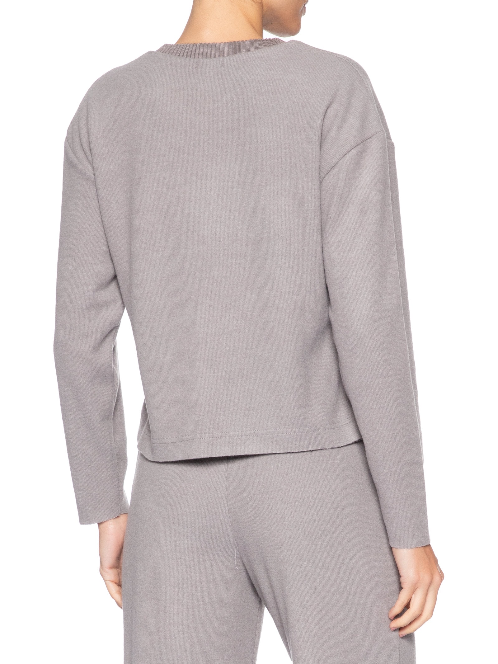 Blusa Feminina Malha Tricot Manga Longa – Cinza Basiq